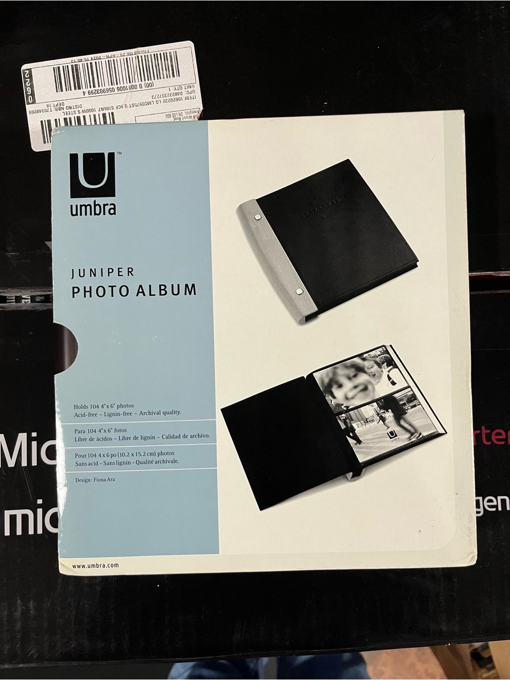 Umbra Juniper Photo Album in Black with Gray Spine
